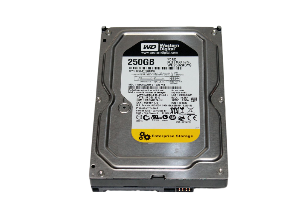 250GB Western Digital WD2502ABYS HDD 3,5" Festplatte 16MB Cache SATA  3,5" intern