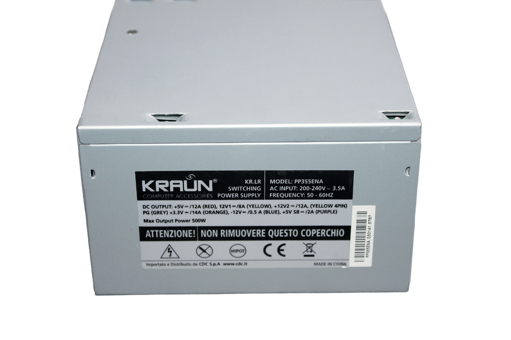 
500Watt Kraun PP355ENA PC Computer ATX Netzteil SILENT 8cm Lüfter 80mm [01240830014]