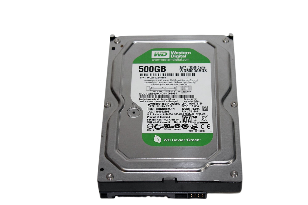 500GB Western Digital HDD 3,5" Festplatte 32MB Cache SATA  3,5" intern WD5000AADS